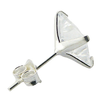 Cubic Zirconia Ear Stud Earrings Sterling Silver Setting by BeYindi 2