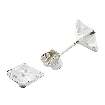Sterling Silver Petite Cubic Zirconia Ear Stud Earrings by BeYindi 