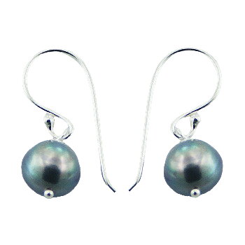 Cute spherical freshwater pearls hand soldered silver earrings by BeYindi 2