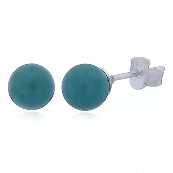 Petite Turquoise Spheres Sterling Silver Stud Earrings by BeYindi 