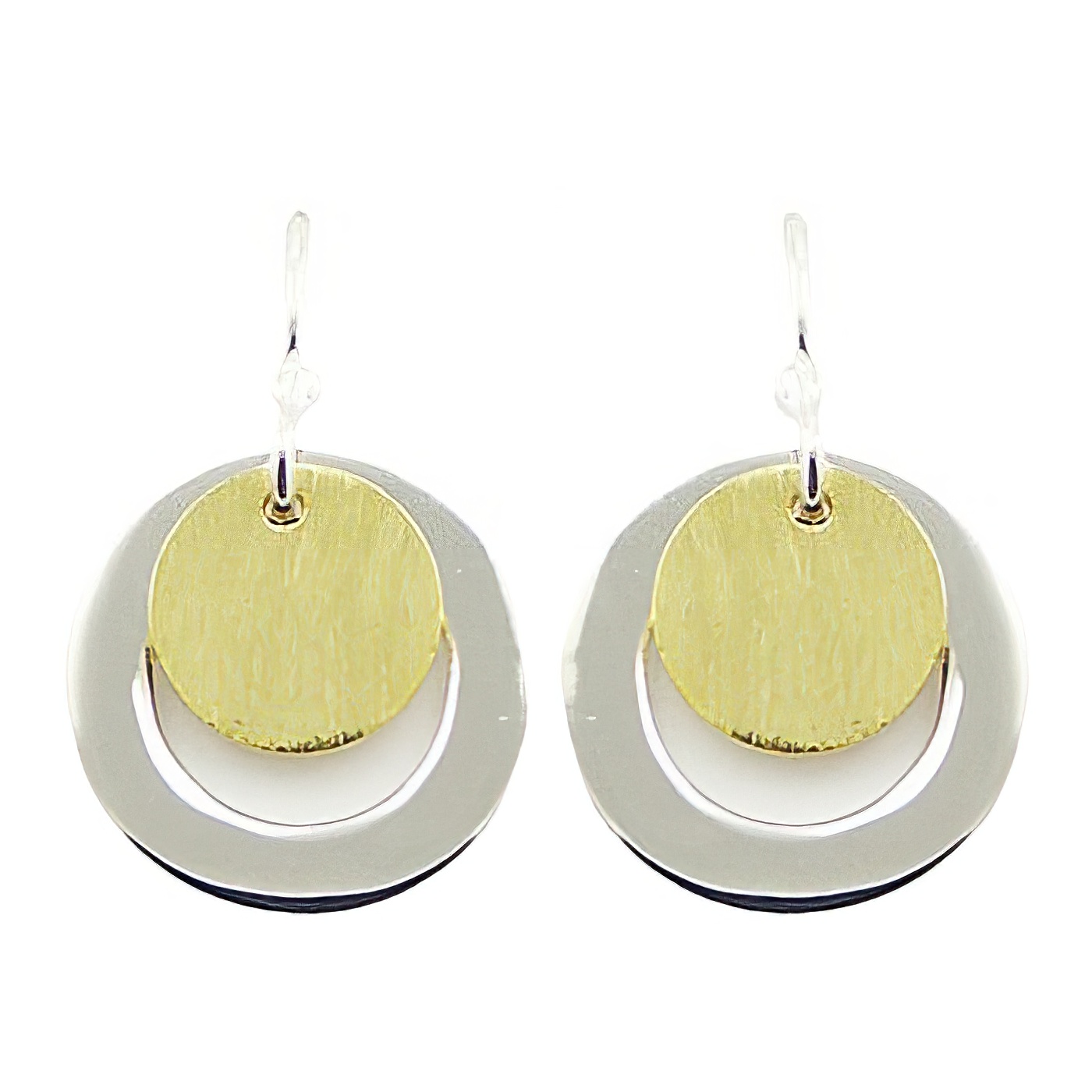 Chic Vermeil Drops Silver Donut & Gold Plated Disc by BeYindi 
