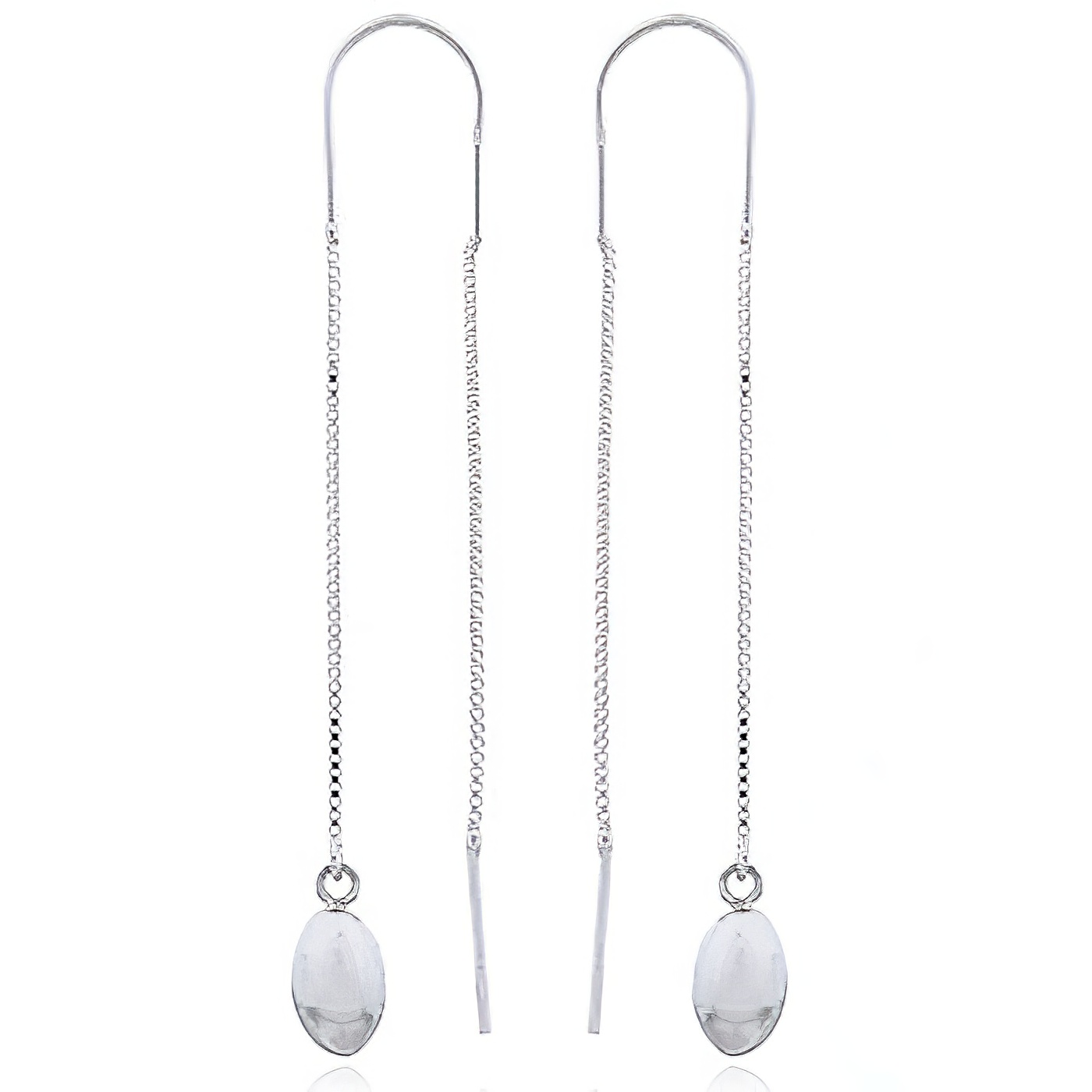 Sterling Silver Threader Earrings Cute Drops On Box Chains by BeYindi 