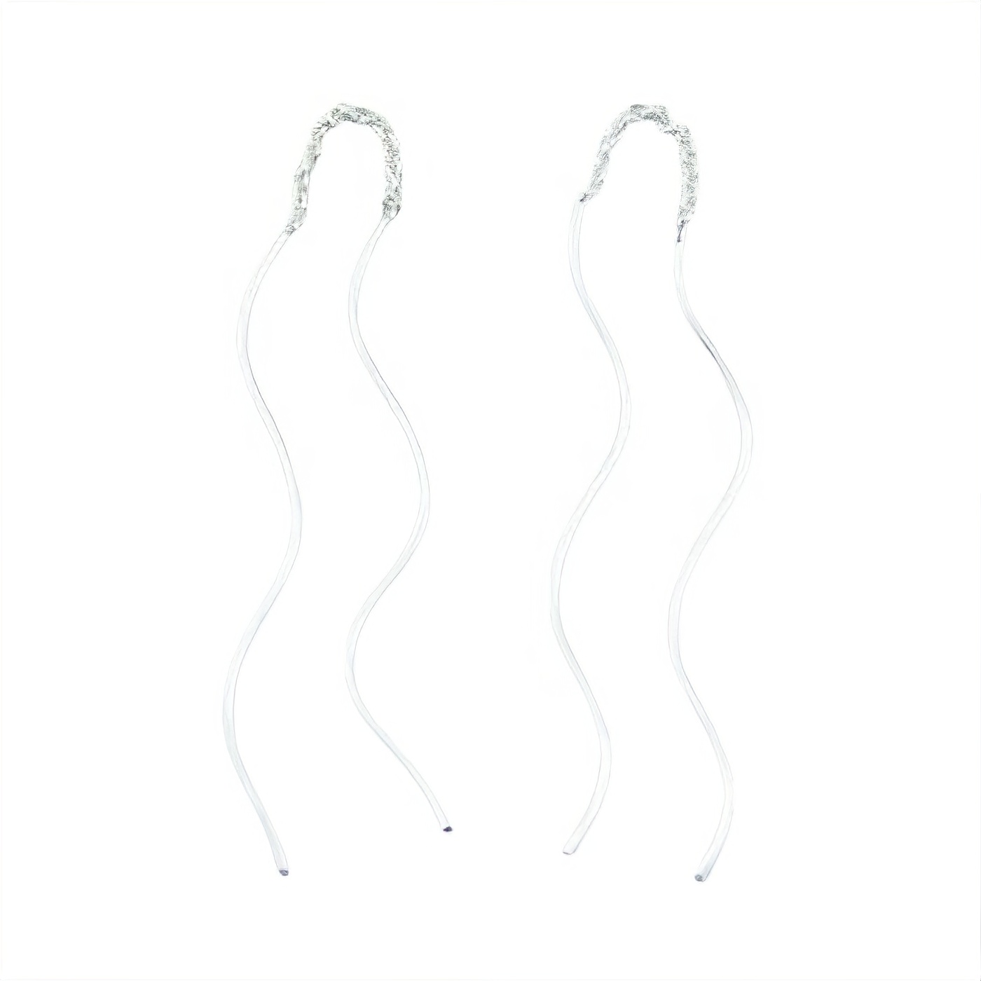 Long Sterling Silver Threader Earrings Wavy Wire On Chains by BeYindi 