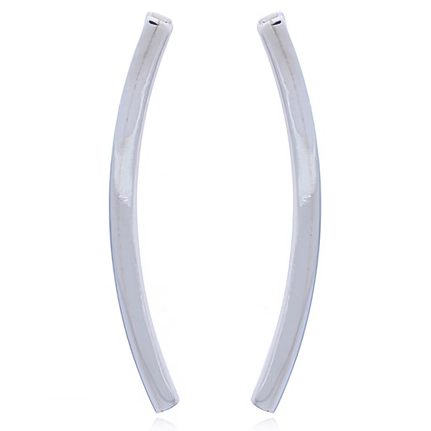 Polished Silver Square Curve Ear Line Earrings by BeYindi 