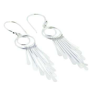 Unmatched Brilliance Plain 925 Silver Chandelier Earrings by BeYindi 