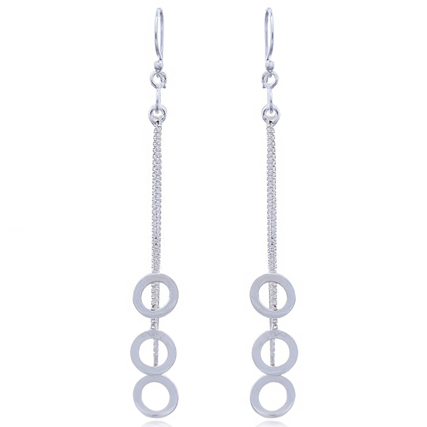 Hoops On Chains Plain Sterling Silver Chandelier Earrings by BeYindi 