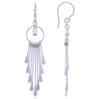 Long Sterling Silver Chandelier Earrings Contemporary Design by BeYindi 