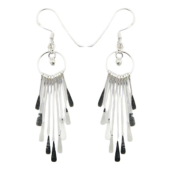 Long Sterling Silver Chandelier Earrings Contemporary Design by BeYindi 2