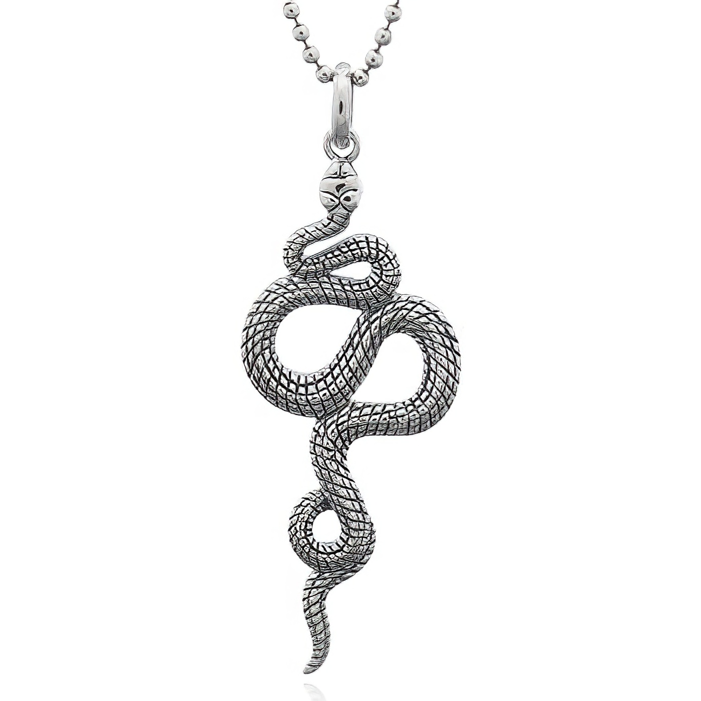 Curly Snake 925 Silver Pendant by BeYindi 