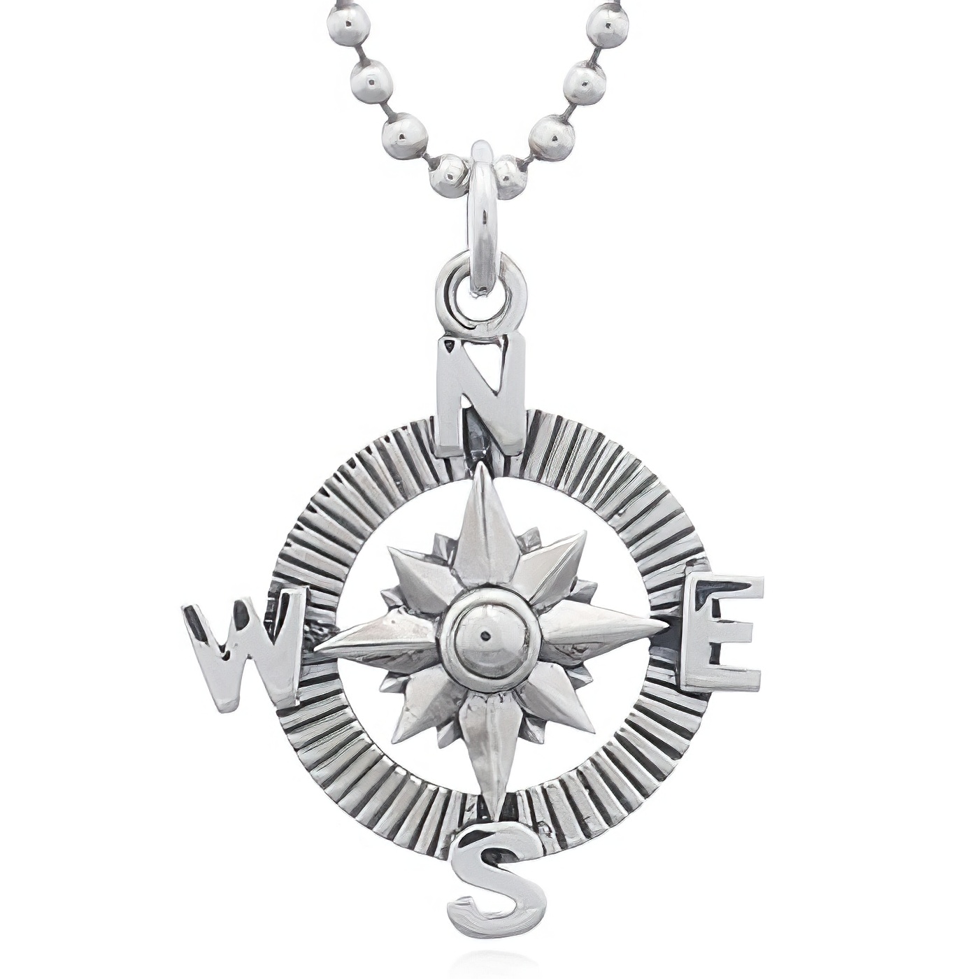 925 Sterling Silver Compass Pendant by BeYindi 