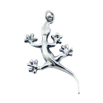 Plain 925 Silver Designer Jewelry Smart Gecko - Lizard Pendant by BeYindi 