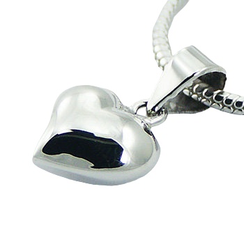 Shiny Puffed Heart Charm Small 925 Sterling Silver Pendant by BeYindi 2