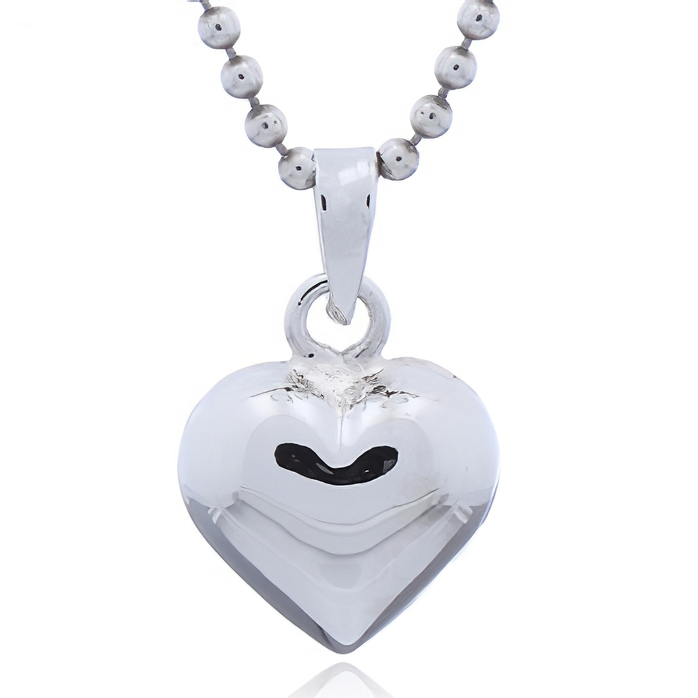 Shiny Puffed Heart Charm Small 925 Sterling Silver Pendant by BeYindi 