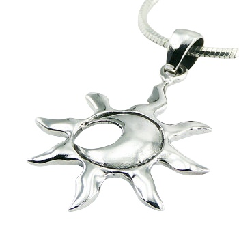 Inspirational Solar Eclipse Sterling Silver Sun Pendant by BeYindi 