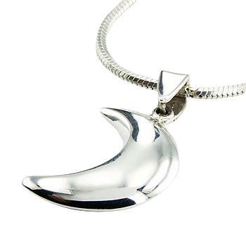 Three Dimensional Fashionable Moon Pendant Sterling Silver by BeYindi 2