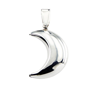 Three Dimensional Fashionable Moon Pendant Sterling Silver by BeYindi 