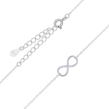 Infinity Charm In Silver Plated 925 Chain Necklace by BeYindi 