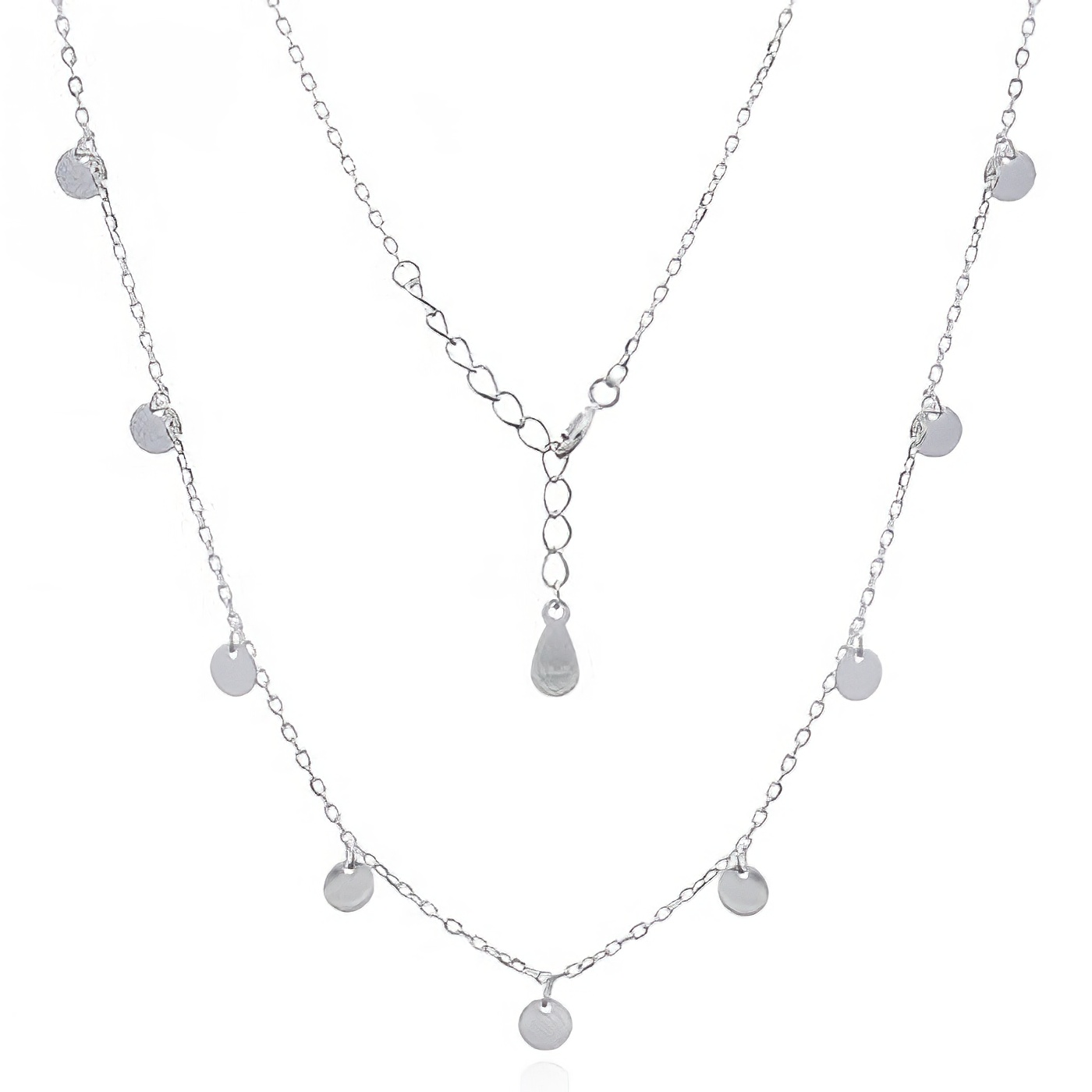 Silver Plated Discs 925 Chain Necklace by BeYindi 