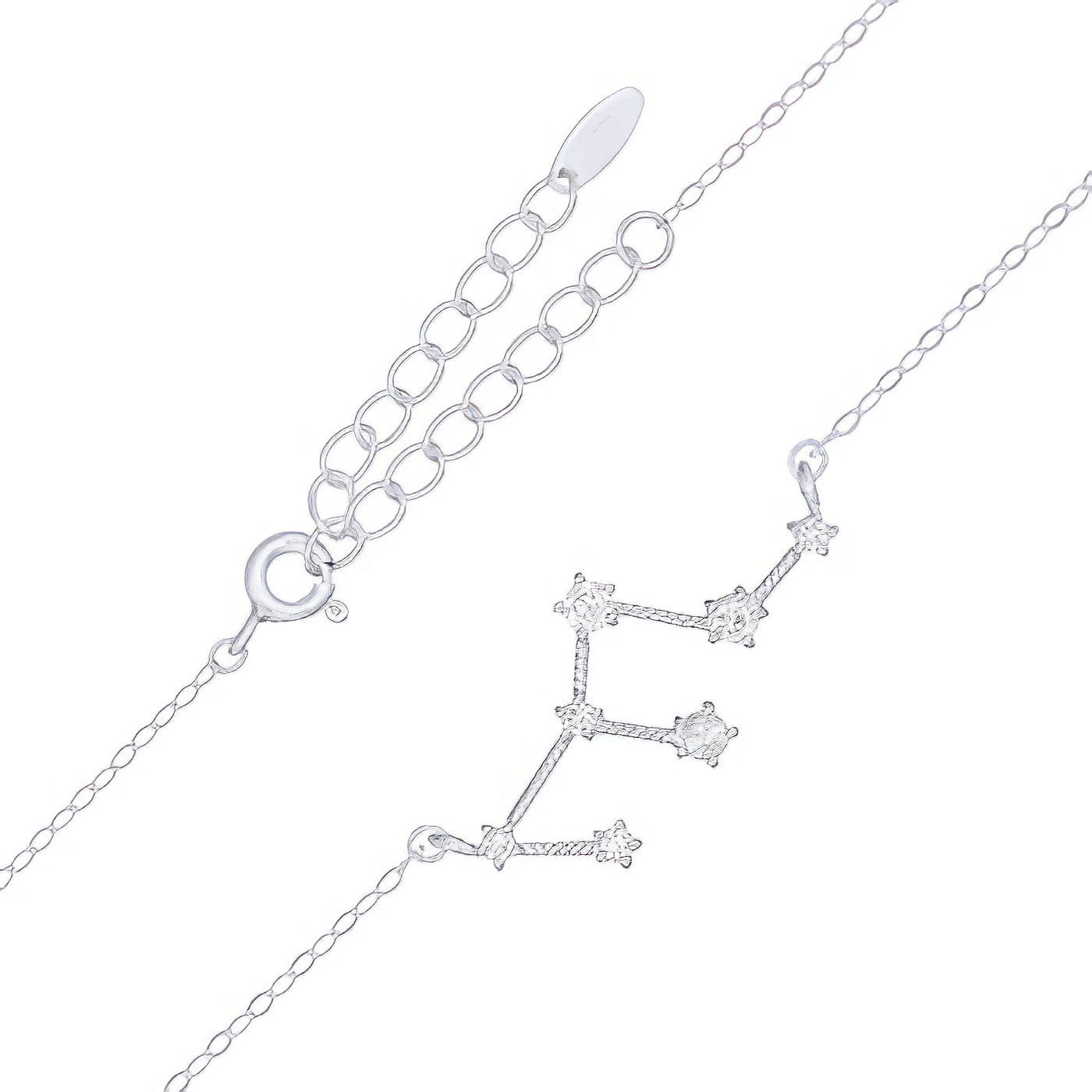 Leo Star Constellation Rhodium Plated 925 Silver Necklaces 
