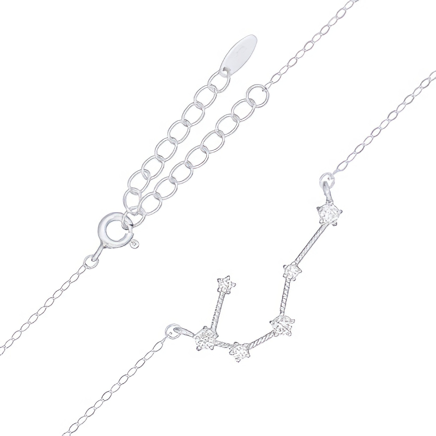 Cancer Star Constellation Rhodium Plated 925 Silver Necklace by BeYindi 