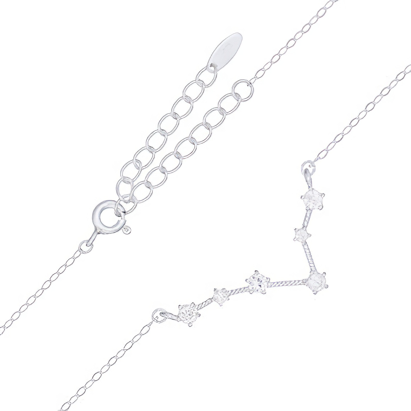 Pisces Star Constellation Rhodium Plated 925 Silver Necklace by BeYindi 