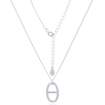 Letter Greek Theta Silver Plated 925 Chain Necklace by BeYindi 