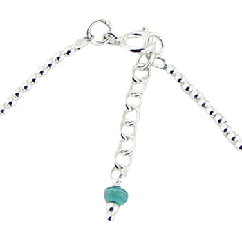 Happy Face Charm on Turquoise and Silver Bead Bracelet by BeYindi 3