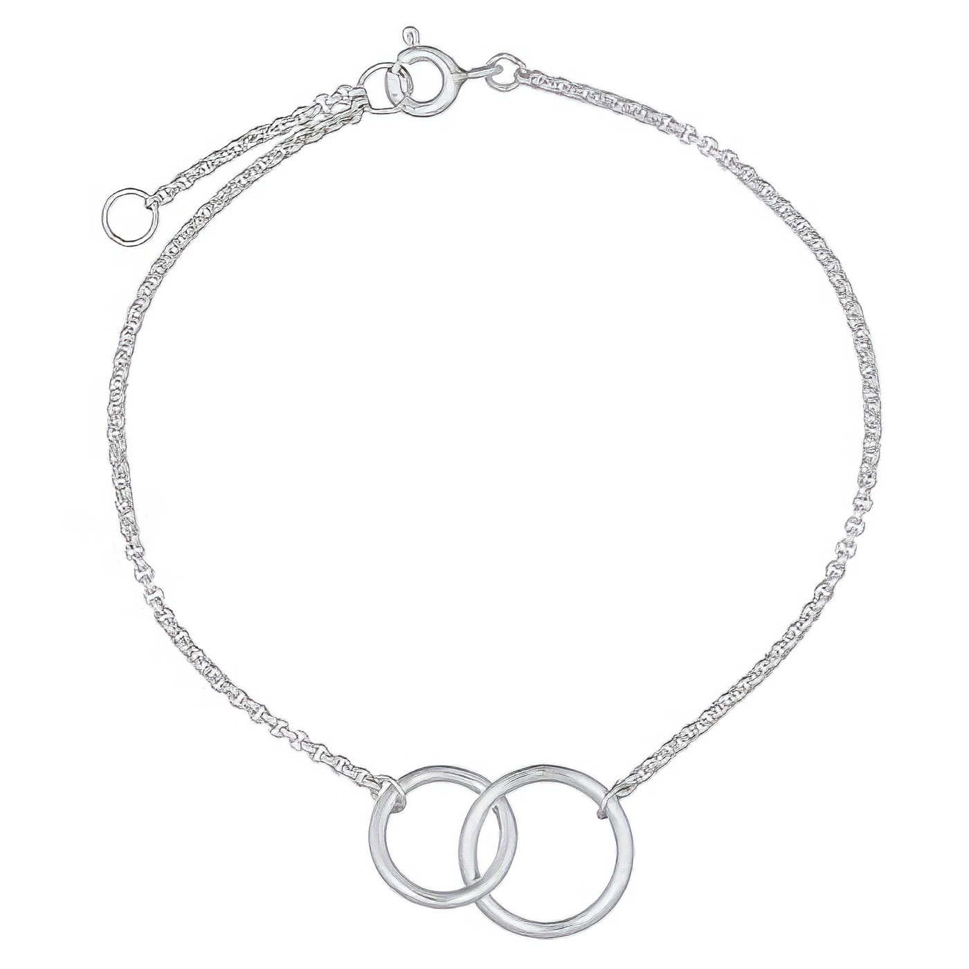 Hanging Circles Silver 925 Rollo Chain Bracelet 
