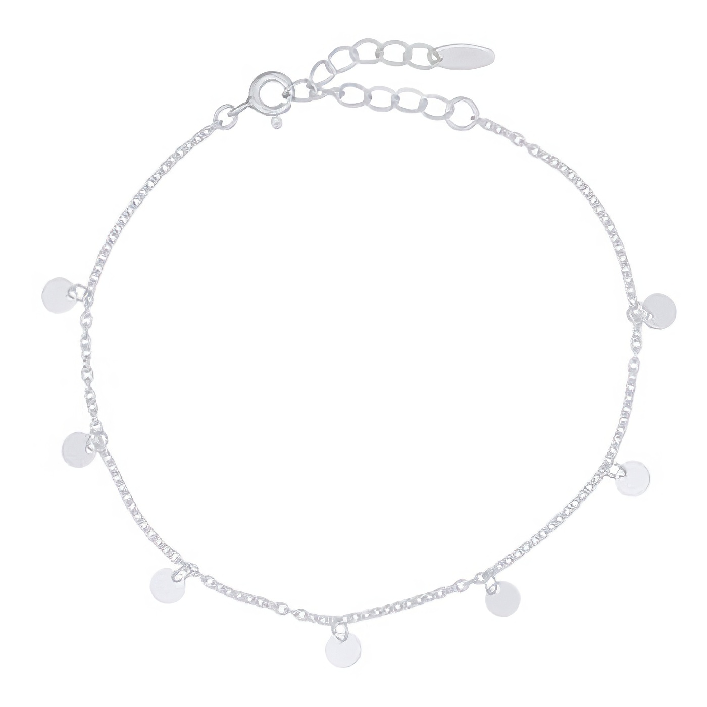4 mm Circle Discs Chain 925 Silver Bracelet 