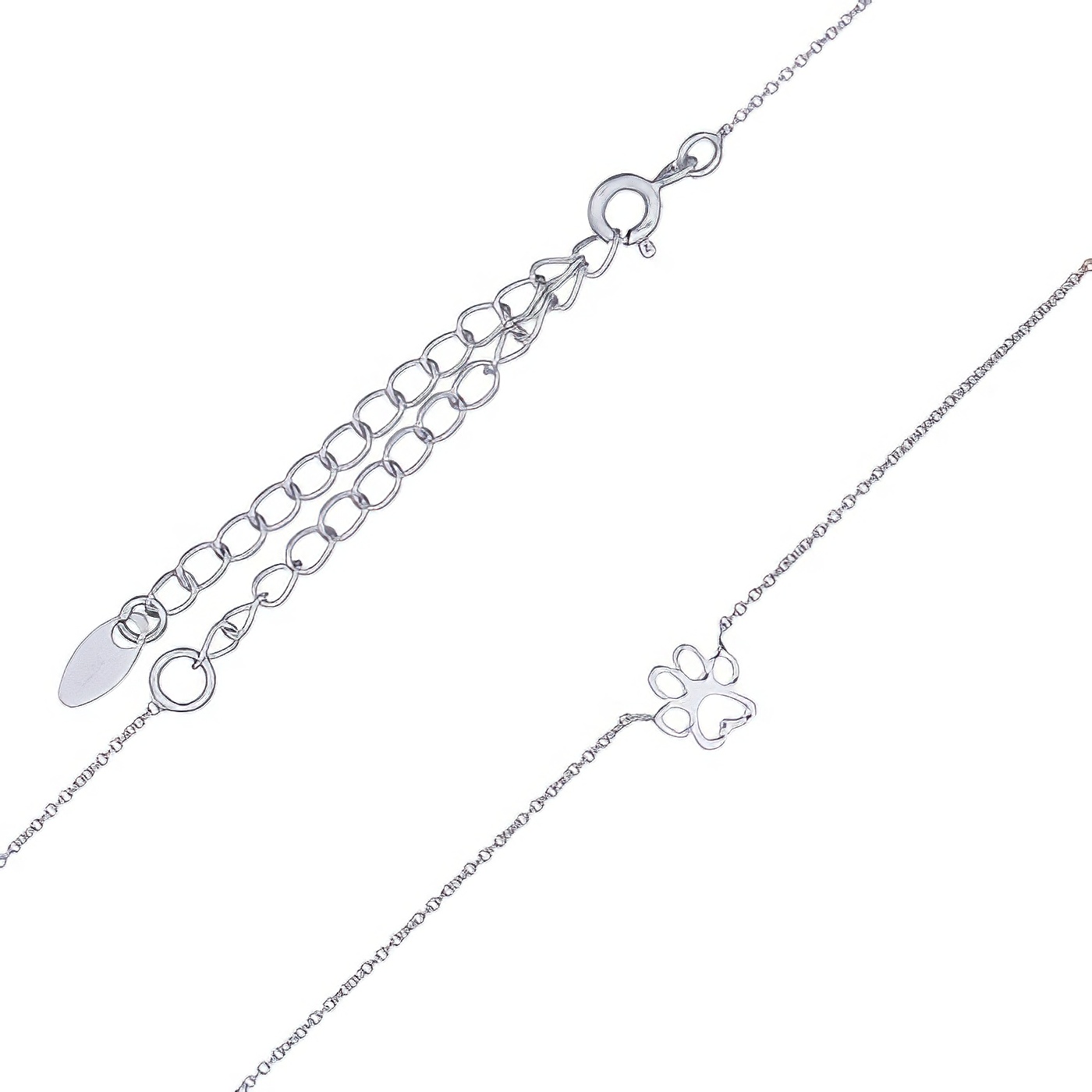 Figure Paw Of Puppy Silver Chain Bracelet 