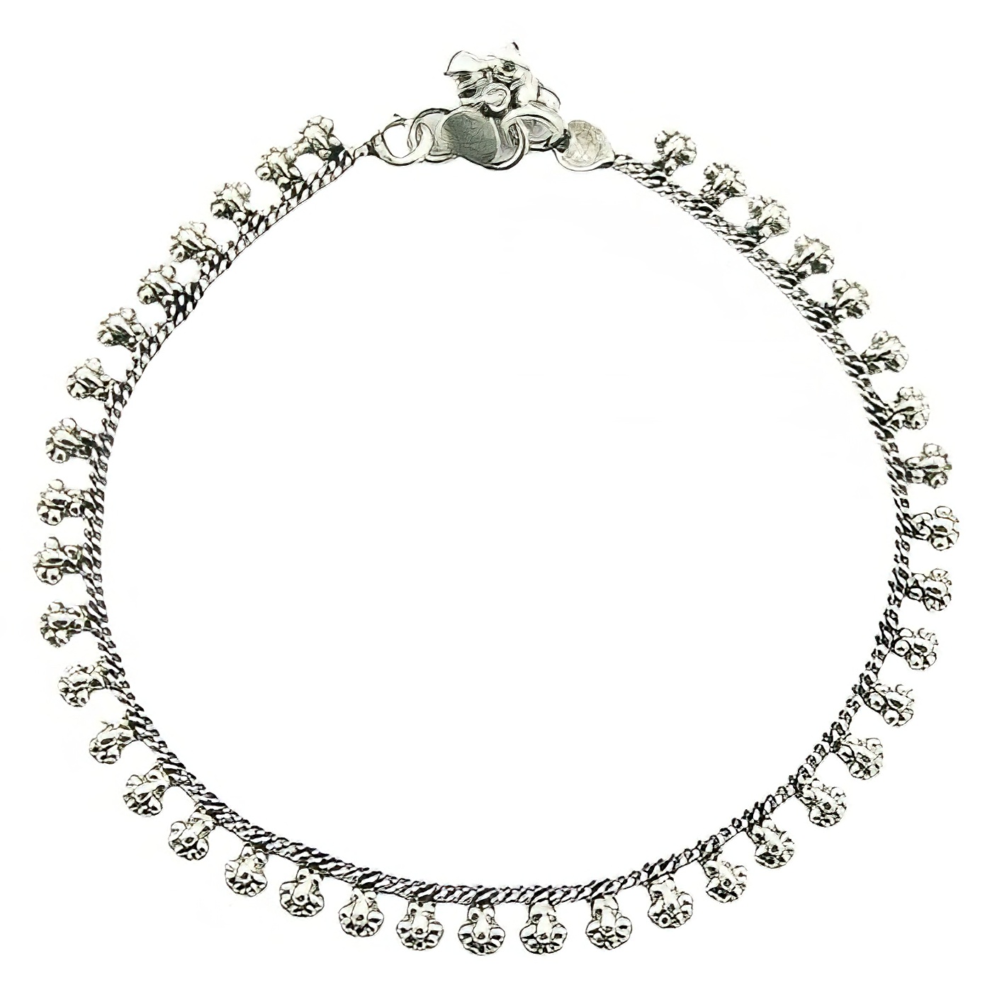 Magnificent Exotic Flowers Sterling Silver Anklet Chain by BeYindi 