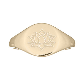 Yellow Gold Plated Lotus 925 Silver Ring by BeYindi 