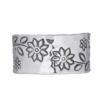Daisy Flowers On 925 Plain Silver Adjust Ring by BeYindi 
