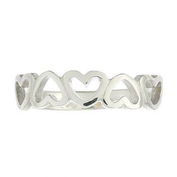 Sterling Silver Polished Open-Heart Eternity Ring by BeYindi 2