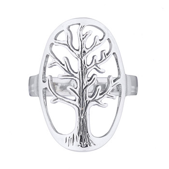 Oval Antiqued Sterling Silver Tree of Life Ring by BeYindi 