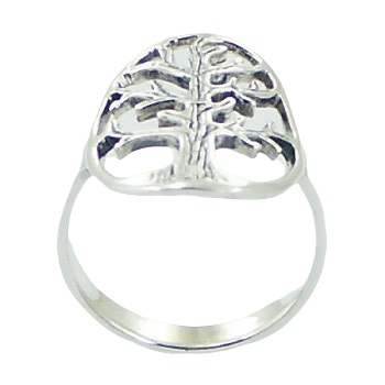 Oval Antiqued Sterling Silver Tree of Life Ring by BeYindi 2