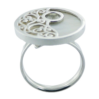 MOP Ajoure 925 Sterling Silver Ring Floral Shell Silver Jewelry by BeYindi 2