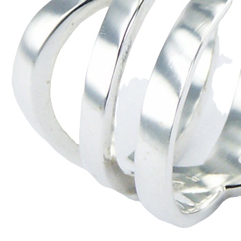 Gorgeous Diagonally Crossed Shiny 925 Silver Bands Airy Ring by BeYindi 2