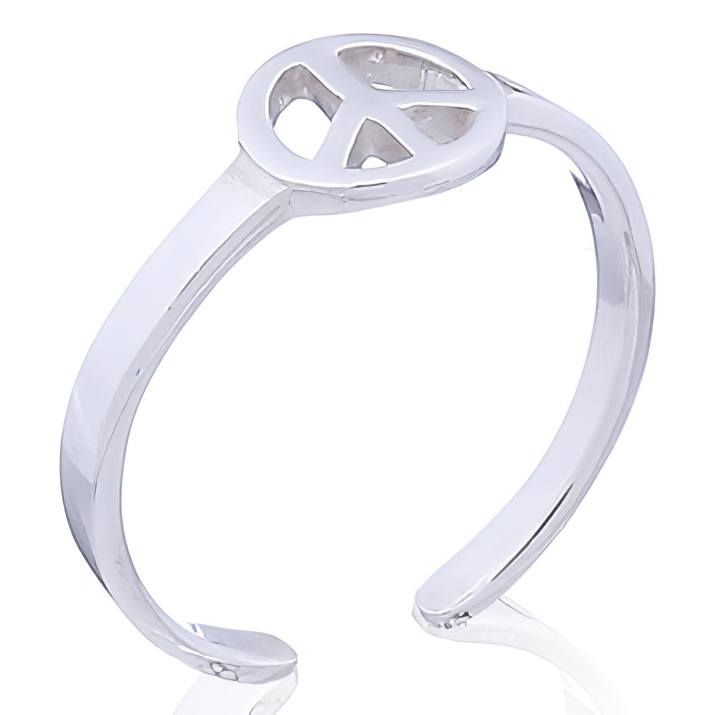 Polished Sterling Silver Peace Symbol Toe Ring by BeYindi 