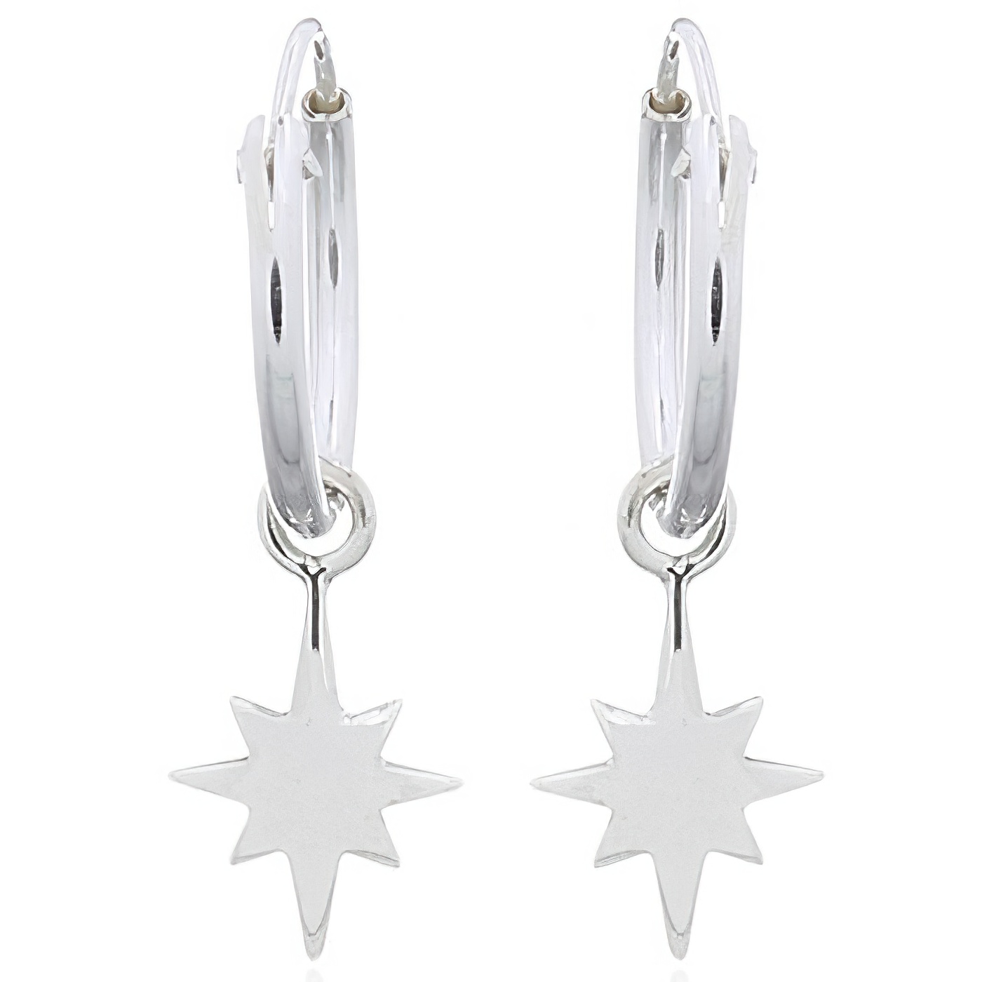 Sparkling Star Sterling Silver Hoop Earrings by BeYindi 