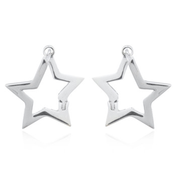 Star Shaped Hoop 925 Silver Curly Clip Lock Earrings by BeYindi 