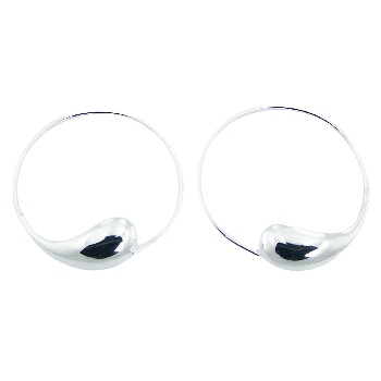 925 Sterling Silver Jewelry Elegant Droplet Hoop Earrings by BeYindi 