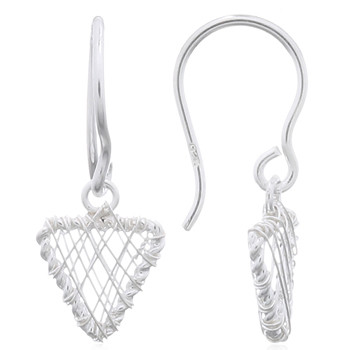 Wire Wrapped Triangle Silver 925 Dangle Earrings by BeYindi 