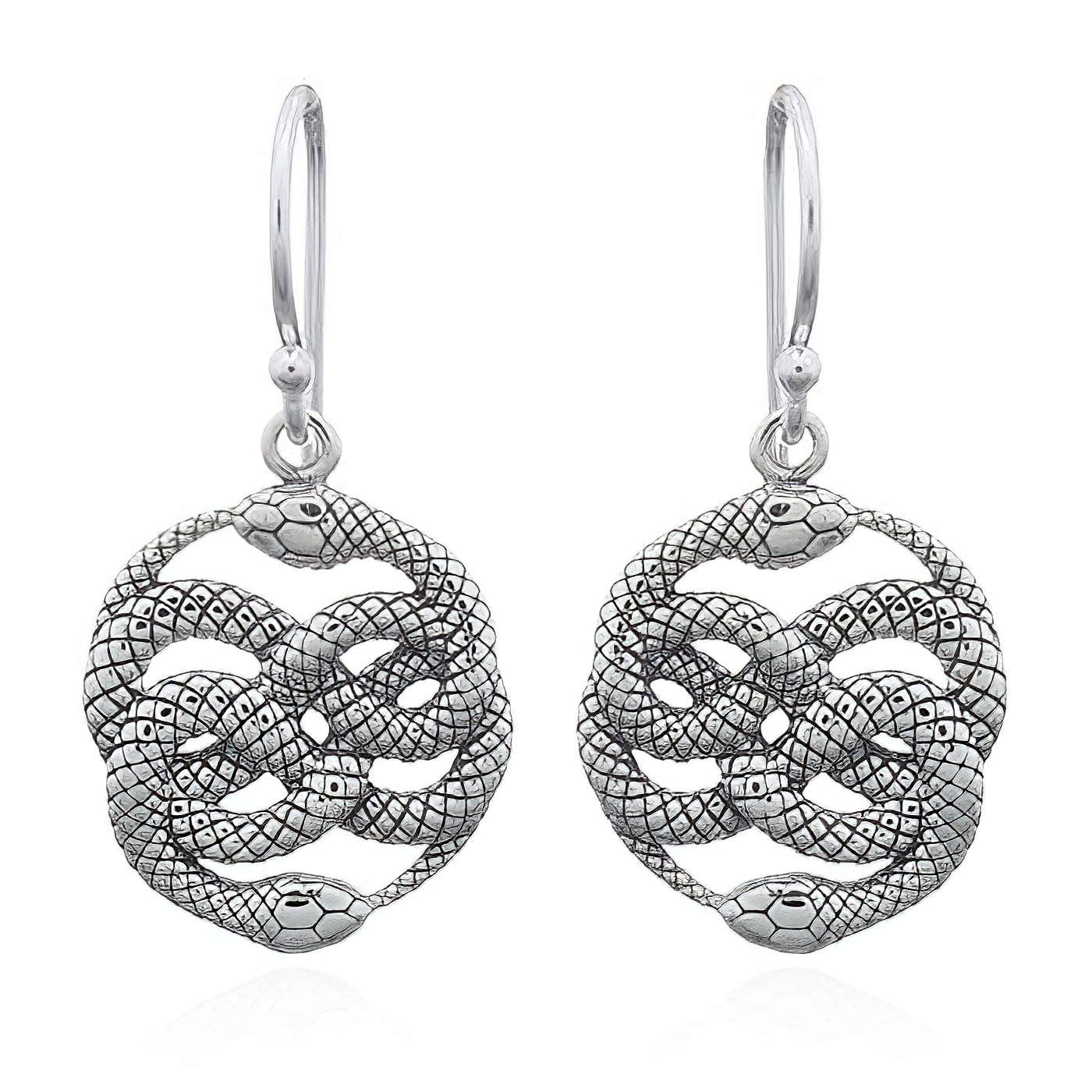 Twirled Snakes 925 Sterling Silver Dangle Earrings by BeYindi 