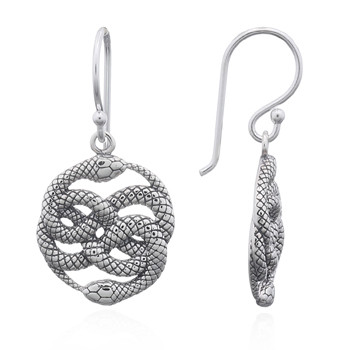 Twirled Snakes 925 Sterling Silver Dangle Earrings by BeYindi 