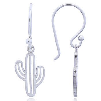 Saguaro Cactus Silver Dangle Earrings by BeYindi 