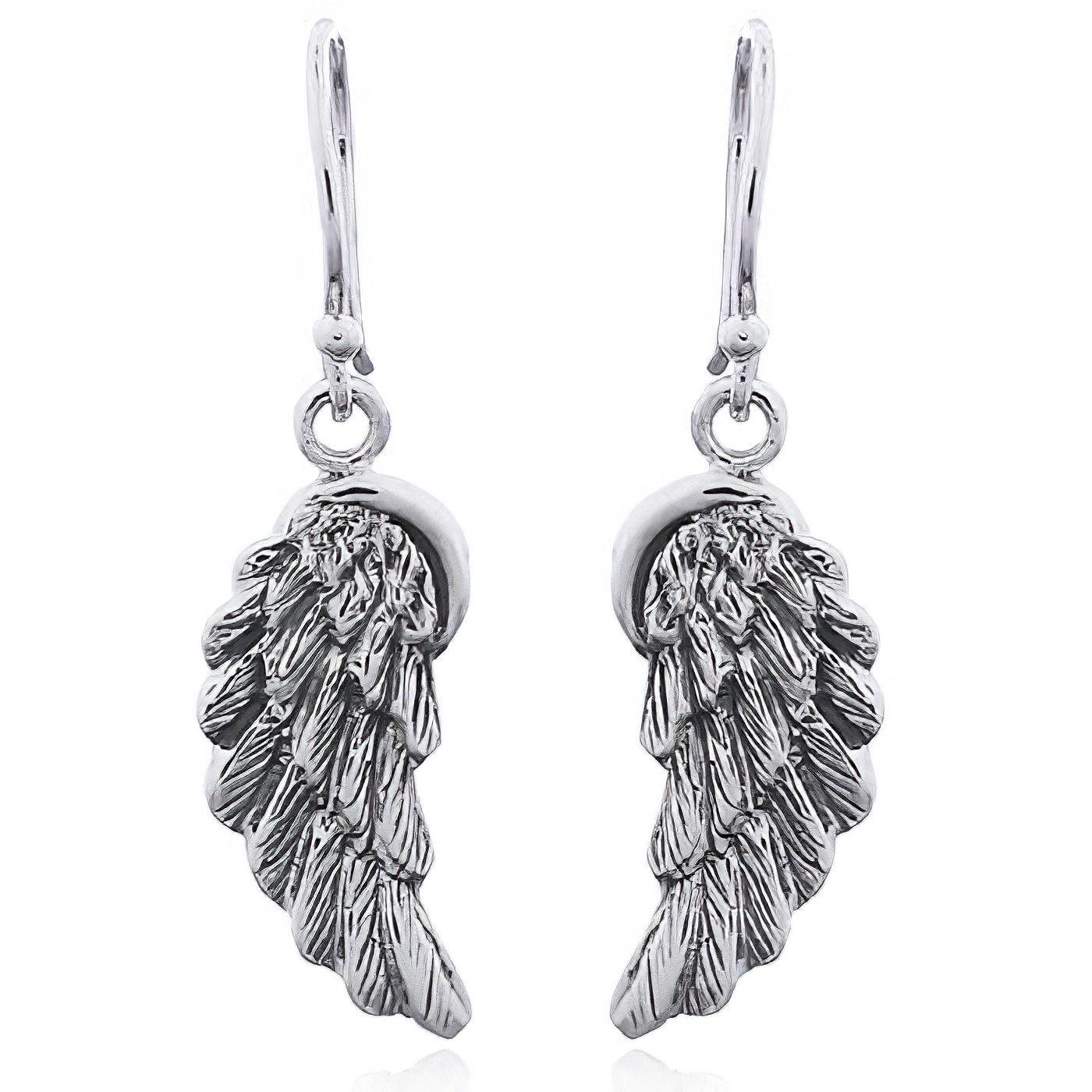 Realistic Antiqued Sterling Silver Wing Dangle Earrings by BeYindi 