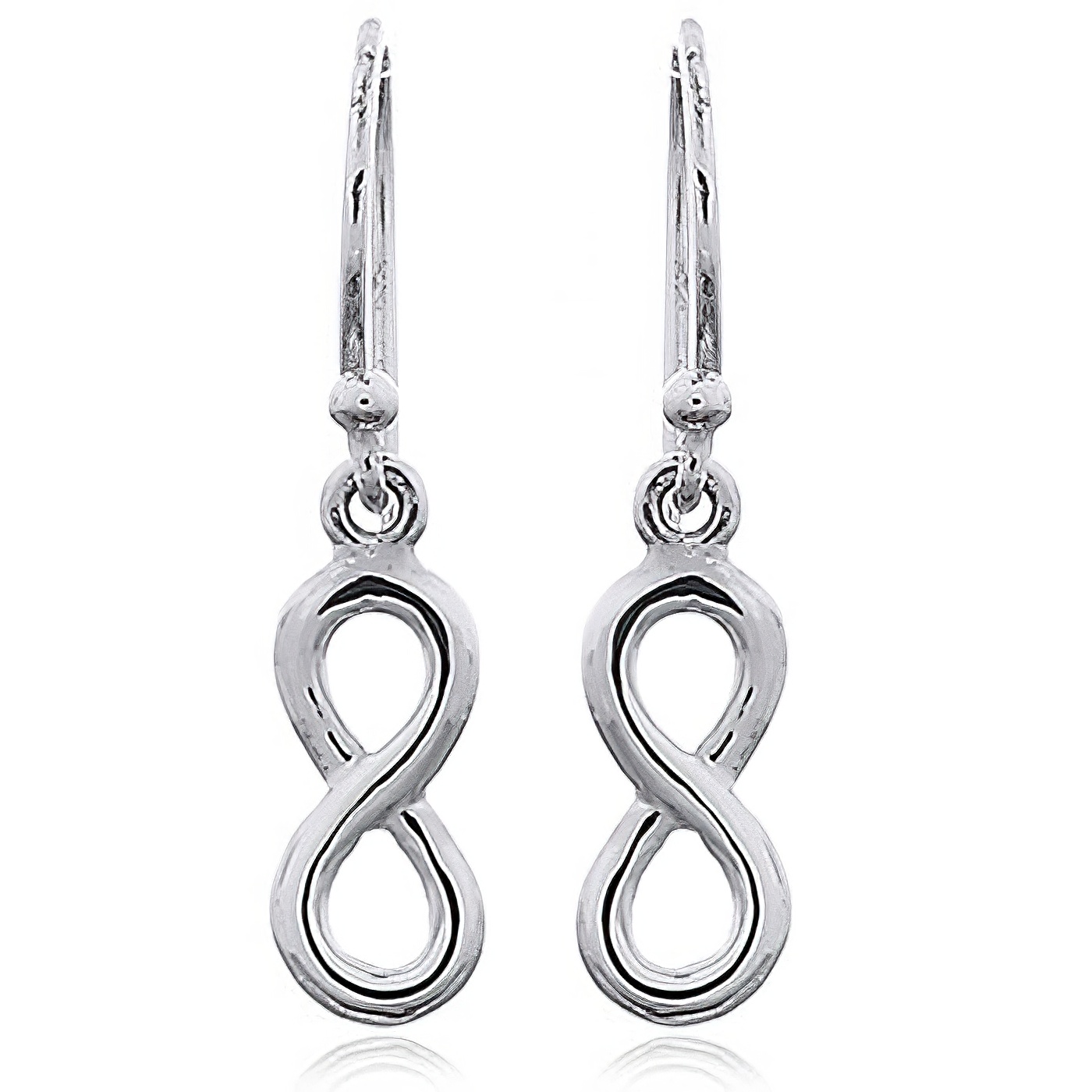 Tiny Plain Sterling Silver Infinity Dangle Earrings by BeYindi 