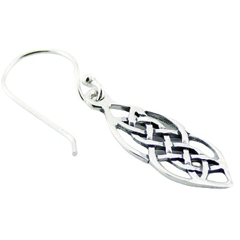 Celtic Sterling Silver Dangle Earrings Marquise Shapes by BeYindi 2