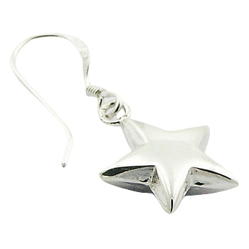Sterling Silver Superbly Puffed Stars Dangle Earrings by BeYindi 2